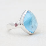 925 Sterling Silver Blue Topaz Rings