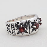 Natural Garnet Silver Ring