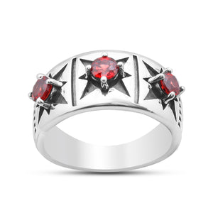 925 Silver Natural Garnet Ring