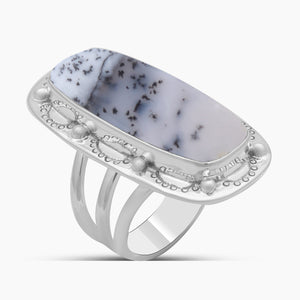 Dendritic Opal Silver Rings