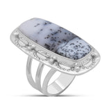 Dendritic Opal Silver Rings