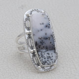 Dendritic Opal Silver Rings