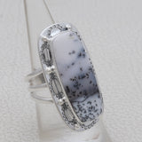 Dendritic Opal Silver Rings