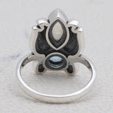 Rainbow Moon Stone Silver Rings