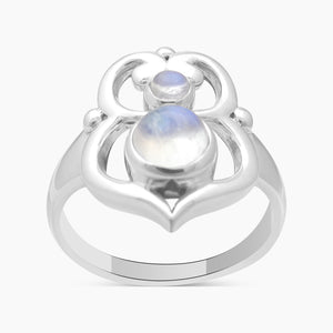 Rainbow Moonstone Silver Rings