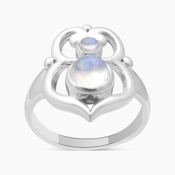 Rainbow Moonstone Silver Rings