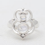 Rainbow Moonstone Silver Rings