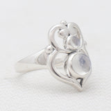 Rainbow Moonstone Silver Rings