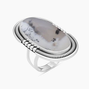 925 Silver Dendritic Opal Rings