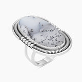 925 Silver Dendritic Opal Rings