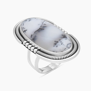 925 Silver Dendritic Opal Rings