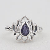 Natural Iolite Silver Ring