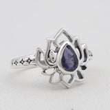 Natural Iolite Silver Ring