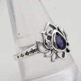 Natural Iolite Silver Ring