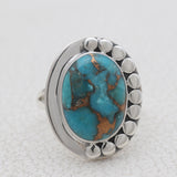 Blue Copper Turquoise Silver Pendant Set