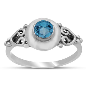 Blue Topaz 925 Sterling Silver Rings