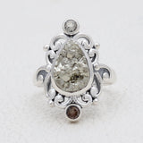 Pyrite Druzy Silver Pendant Set