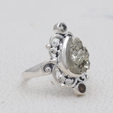 Pyrite Druzy Silver Pendant Set