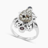 Pyrite Druzy Silver Pendant Set