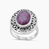 Ruby Zoisite Silver Pendant Set