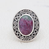 Ruby Zoisite Silver Pendant Set