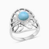 925 Sterling Silver Larimar Pendant Set