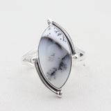 Natural Dendritic Opal Silver Ring