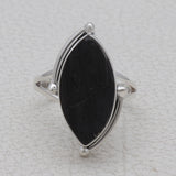 Black Tourmaline Silver Rings