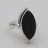 Black Tourmaline Silver Rings