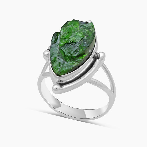 Chrome Diopside Silver Pendant Set