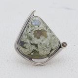 Rainforest jasper Silver Pendant Set