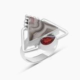 925 Sterling Silver Dendritic Opal Rings