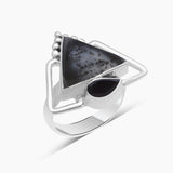 925 Sterling Silver Dendritic Opal Rings