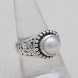 925 Starling Silver Pearl Ring & Earrings Set