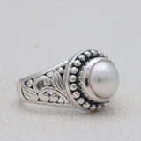 925 Starling Silver Pearl Ring & Earrings Set