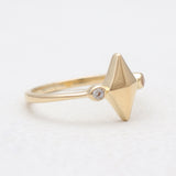 925 Silver Gold Plated White Topaz Rings