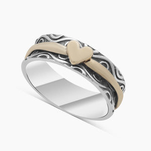 925 Sterling Silver Band Spinner Rings