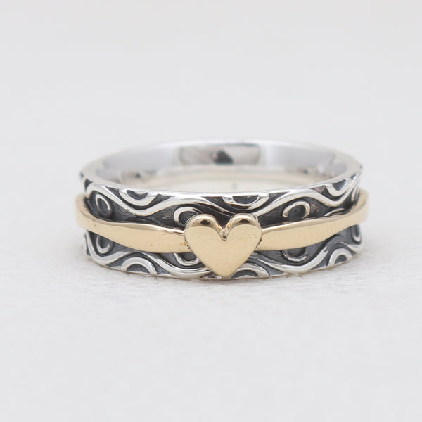 925 Sterling Silver Band Spinner Rings