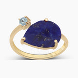 Gold Vermeil Lapis Lazuli Adjustable Rings