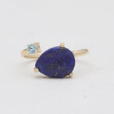 Gold Vermeil Lapis Lazuli Adjustable Rings