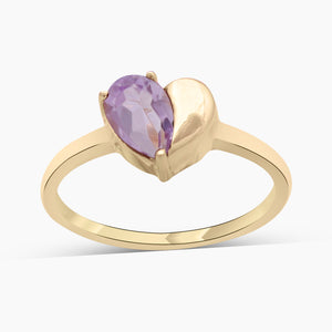 Gold Vermeil Garnet Heart Rings