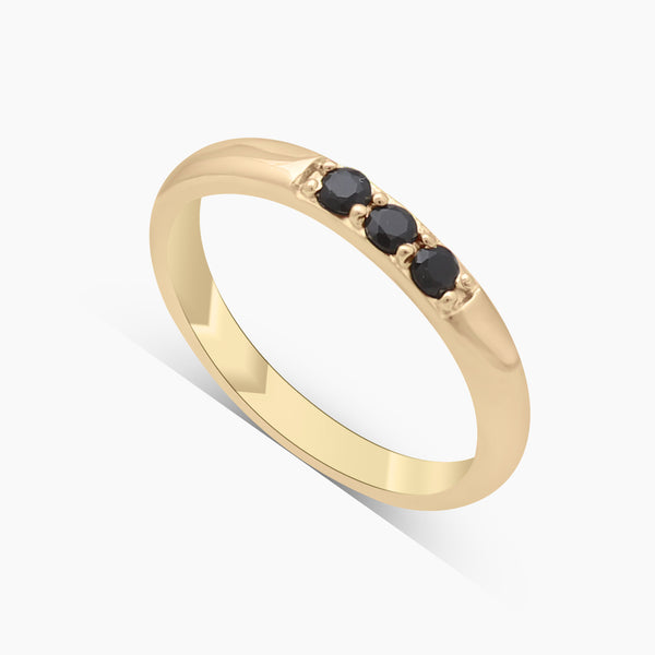 Gold Vermeil Black Onyx Band Rings