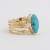 925 Silver Gold Plated Mexican Turquoise Rings