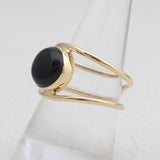 925 Silver Gold Plated Black Onyx Rings