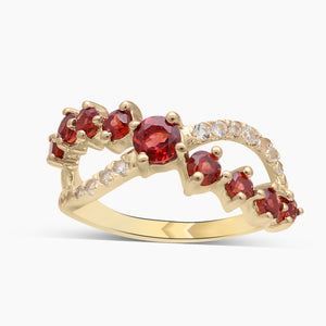 Gold Vermeil Red Garnet Rings