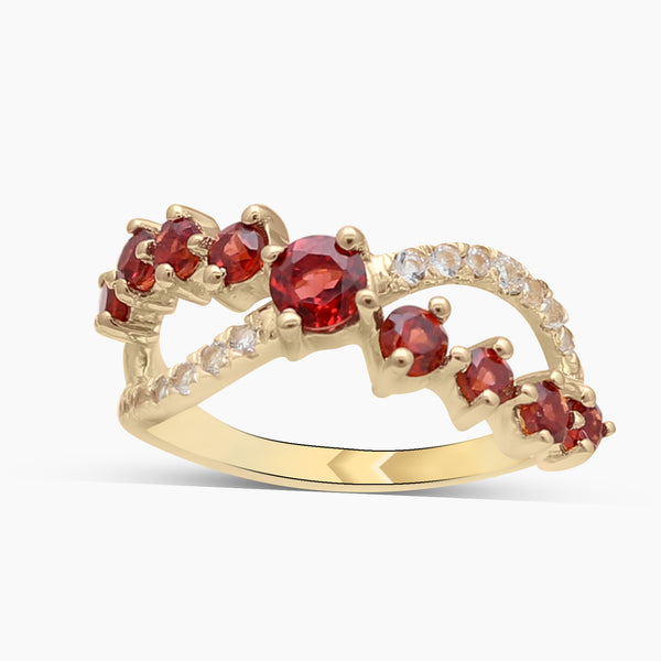 Gold Vermeil Red Garnet Rings