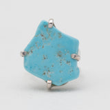 Arizona Turquoise Prong Set Silver Rings