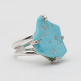 Arizona Turquoise Prong Set Silver Rings