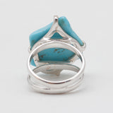 Arizona Turquoise Prong Set Silver Rings