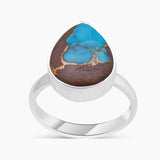 Lava Mexican Turquoise Silver Rings